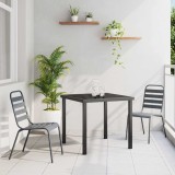 vidaXL Set de masă pentru grădină 3 pcs Gri &icirc;nchis Oțel