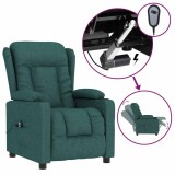 Fotoliu rabatabil electric, verde inchis, material textil