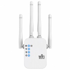 Amplificator semnal WiFi 1200 Mbps Dual Band AC1200, 2.4 GHz + 5 GHz, 4 antene externe, 1 WAN, 1 LAN, WPS, 5 moduri de functionare