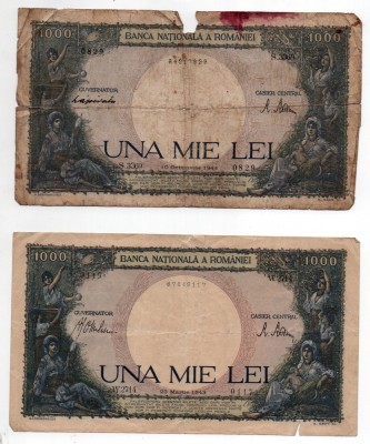Bancnotă 1000 lei - Republica Socialistă Rom&amp;acirc;nia, 1943 foto