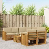 vidaXL Seturi de canapele 9 pcs Natural și Bej Lemn Solid de Acacia 3375048