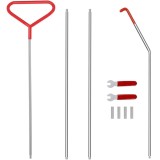 Kit tija deschidere usi auto 170 cm &ndash; Set 10 piese, otel inox, maner ergonomic, extensibil pe segmente, cu scule demontare panouri incluse