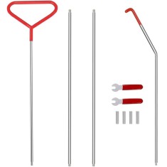 Kit tija deschidere usi auto 170 cm &ndash; Set 10 piese, otel inox, maner ergonomic, extensibil pe segmente, cu scule demontare panouri incluse