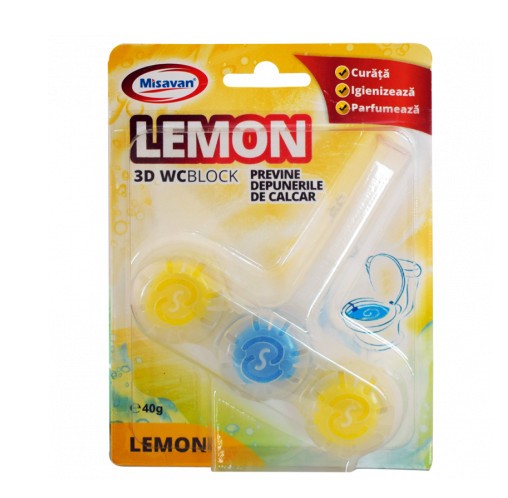 Odorizant Toaleta Misavan Wc Lemon 3D, 40g - 30995