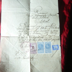 Decizie a Tribunalului Muscel 1932 , timbre fiscale