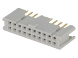 Soclu IDC mamă 20 pini THT aurit 3A 2,54mm