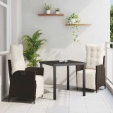 Cumpara ieftin Set de masă pentru grădină 3 pcs Maro Rattan poli