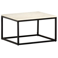 Măsuță de cafea alb 60x60x35 cm piatră naturală aspect marmură
