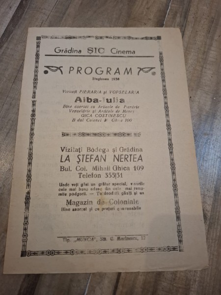 Program Gradina Sic Cinema