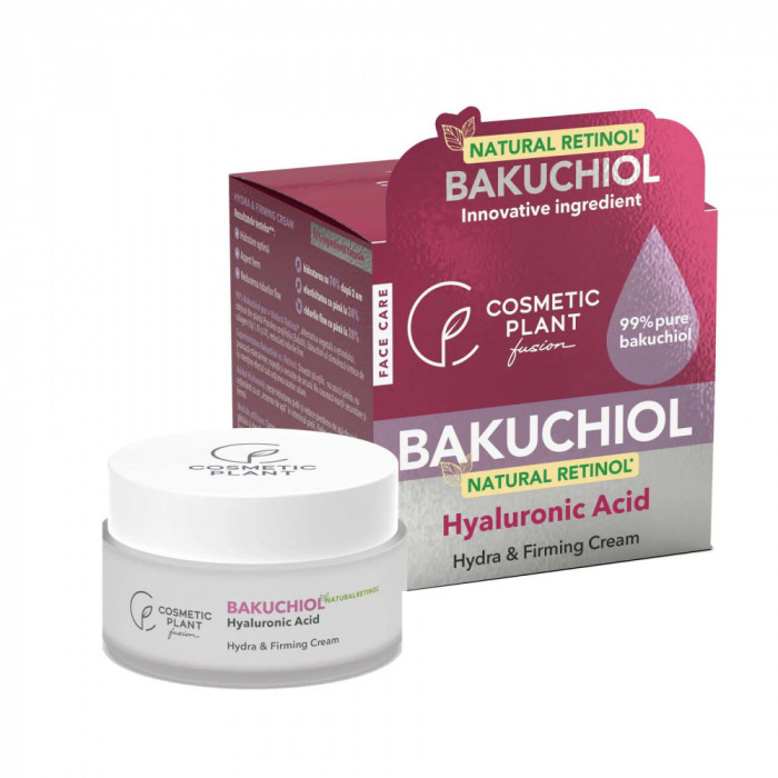 Hydra &amp; Firming Cream cu 99% Bakuchiol pur (Natural Retinol) și Acid Hialuronic 50 mililitri Cosmetic Plant