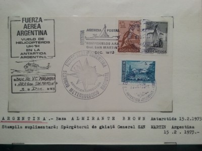 1973-Argentina-Baza Almirante Brown-Sparg. G-ral San Martin-Plic circ. foto