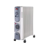 Cumpara ieftin Calorifer electric cu ulei, 13 elementi, protectie supraincalzire, termostat reglabil, ventilator, 1500W