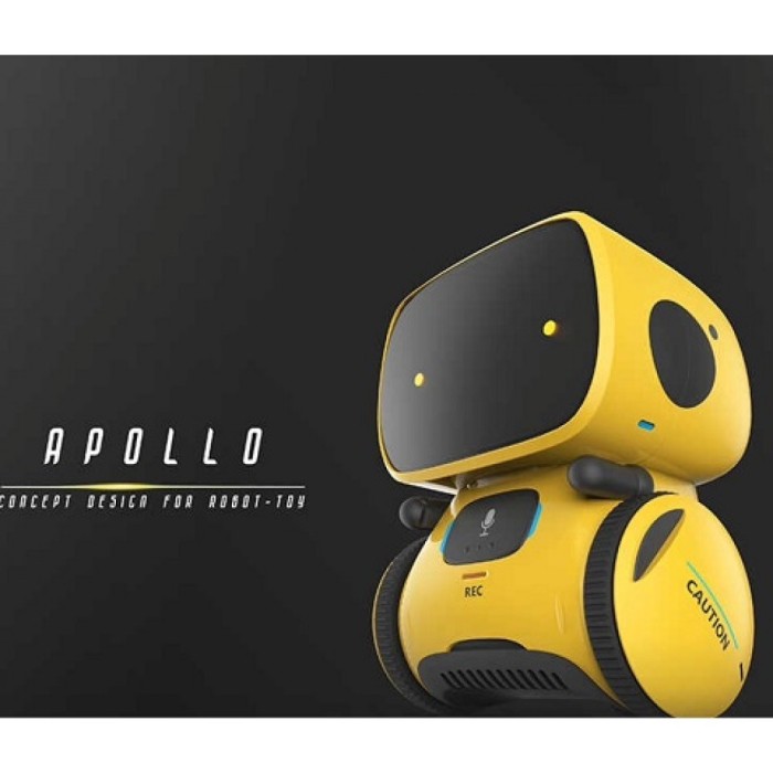 Robot inteligent interactiv Apollo control vocal, butoane tactile, galben