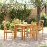 Scaun de grădină Stacking - set de 4 scaune din lemn masiv de tec
