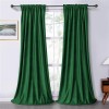 Set draperii soft cu rejansa din bumbac cu 4 ate tip fagure, Super, 150x270 cm, densitate 200 g/mp, Verde, 2 buc