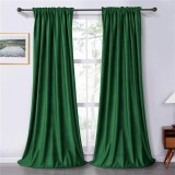 Draperie soft cu rejansa din bumbac cu 4 ate tip fagure, Super, 200x270 cm, densitate 200 g/mp, Verde