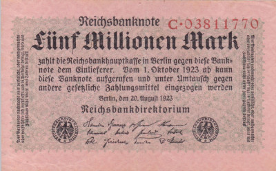 GERMANIA 5.000.000 marci 1923 XF!!! foto