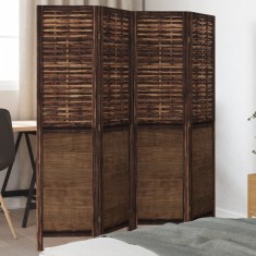 vidaXL Paravan cameră&nbsp;4 panouri, maro &icirc;nchis, lemn masiv paulownia 358705