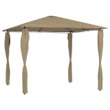 VidaXL Pavilion cu huse pentru st&acirc;lpi, gri taupe, 3x3x2,6 m, 160 g/m&sup2;