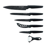 Set cutite Royalty Line, 5 piese, 8.9-20 cm, otel inoxidabil, Negru, General