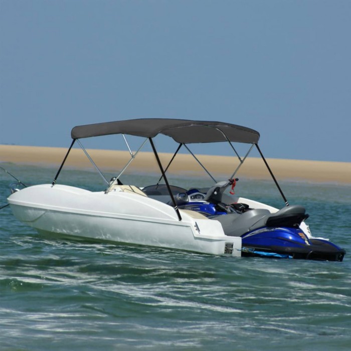 vidaXL Parasolar barcă Bimini cu 3 arcuri, antracit, 183x180x137 cm