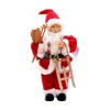 Decoratiune Craciun Jumi, Mos Craciun cu Schiuri si Sanie, Figurina 30 cm, Material Textil/Plastic, Interior