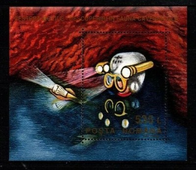 Romania 1993 Wildlife from Movile Cavern perf. sheet Mi.B287 MNH DF.005 foto