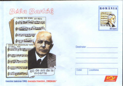 Intreg pos plic nec 2005 - Compozitorul Bela Bartok,60 de ani de la moarte foto