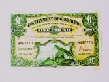 Cumpara ieftin Rara! Gibraltar 1 Pound 1971 seria:457770,bancnota din imagini la cel mai mic pret