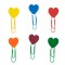 Agrafe Metalice, Model Inimi, Set 6 Bucăți, Multicolor, 6.5cm