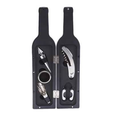 Set desfacator de vin, FOXMAG24, cu 5 accesorii din metal foto