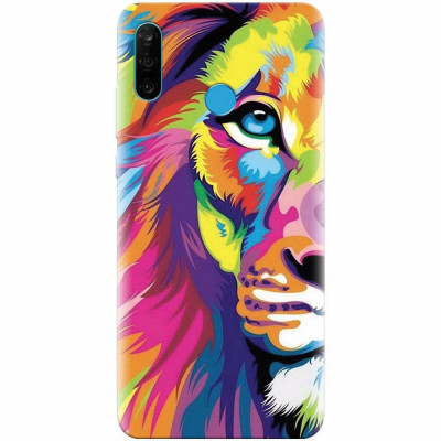 Husa silicon pentru Huawei P30 Lite, Colorfull Lion 002 foto