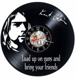 Ceas de perete decorativ Kurt Cobain Nirvana Rock Grunge din disc vinil, Negru, 30 cm, Mecanism Silentios
