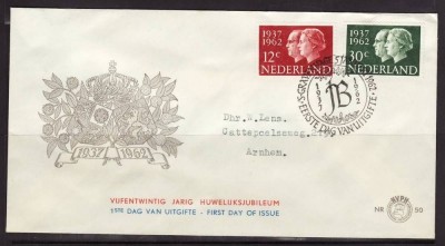 Netherlands 1962 Silver wedding FDC K.454 foto