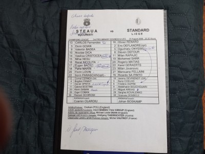 Foaie de joc Steaua - Standard Liege foto