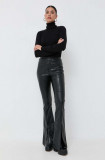 Cumpara ieftin Silvian Heach pantaloni femei, culoarea negru, evazati, high waist
