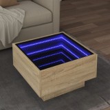 VidaXL Măsuță de cafea cu LED stejar sonoma 50x50x30 cm lemn prelucrat