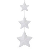 Decorațiune Suspendată Crăciun, 3 Stele Irizate, Glitter, Alb, 63 cm, Spumă, Oem