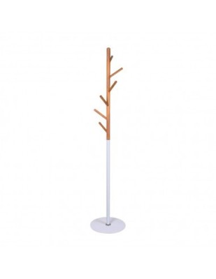Cuier pom HM W53, vertical, metal/lemn, 6 agatatori, alb/fag foto