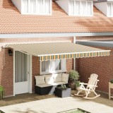 Marchiza automată retractabilă vidaXL Verde și Galben 400x350 cm, Material de schimb pentru marchiză vidaXL pentru cadru de 4x3.5 m Verde și Galben