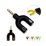 Adaptor splitter jack audio de 3,5 mm Microfon si casti-Culoare Negru