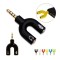 Adaptor splitter jack audio de 3,5 mm Microfon si casti-Culoare Negru