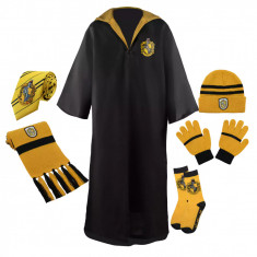 Set roba si accesorii Harry Potter IdeallStore®, Hufflepuff House, 6 piese, 6-9 ani, galben