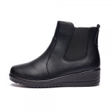 Ghete dama din piele eco cu fermoar imblanite Negru W33-8N