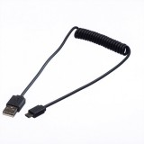 Cablu spiralat USB 2.0 la micro USB-B Negru 1m, Roline 11.02.8317