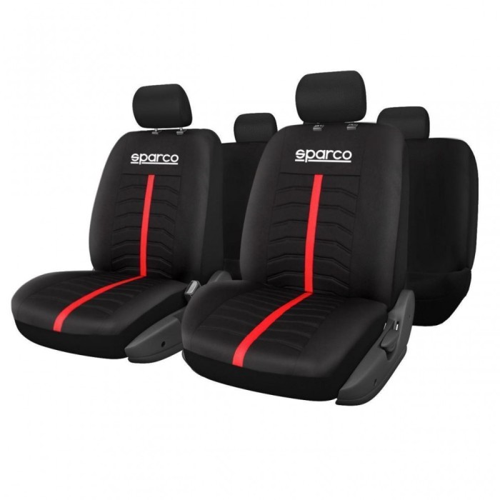 Huse Scaune Auto Sparco Red Stripe 11 buc Huse Scaune Auto Sparco Red Stripe 11 buc