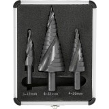 Set 3 burghie metal conice in trepte 4-32 mm Premium Line V05052 Verke