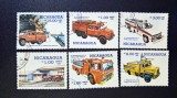 Serie Completă 6 Timbre Nicaragua 1985 Pompieri Autospeciale Serviciul de Urgență SINACOI Ștampilate - A007