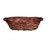 Cos decorativ oval impletit din bambus, Kopenpal, Maro, 32x21x9 cm, Oem