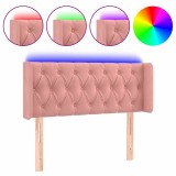 Cumpara ieftin Tablie de pat cu LED, roz, 103x16x78/88 cm, catifea